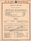 Vienna State Opera - Program Lot 1900