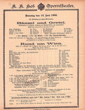 Vienna State Opera - Program Lot 1900