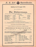 Vienna State Opera - Program Lot 1900
