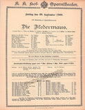Vienna State Opera - Program Lot 1900