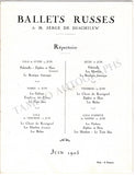 Ballet Russes Diaghilev - Program Paris 1925