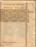 Ballet Russes Diaghilev - Program Paris 1911