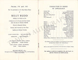 Britten, Benjamin - Pears, Peter - Uppman, Theodor - Signed Program Billy Budd ROH 1952