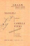 Wicks, Camilla - Signed Program Reggio Emilia, Italy 1951