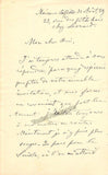 Sivori, Camillo - Autograph Letter Signed 1889