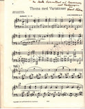 Nielsen, Carl - Signed Score "Thema and Variations for Piano Op.40"