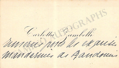 Zambelli, Carlotta - Autograph Business Card