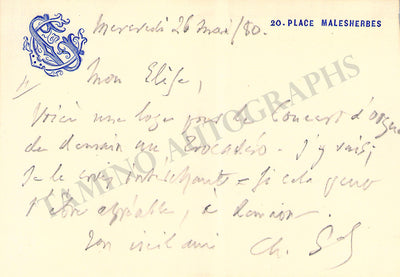 Autograph Note 1880