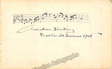Sinding, Christian - Autograph Music Quote Signed 1905