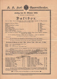 Hof-Operntheater Vienna - Set of 7 Playbills 1891-1903