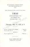 Oistrakh, David - Oborin, Lev - Knushevitsky, Sviatoslav - Signed Program Page 1958