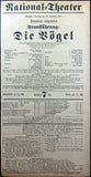 Die Vögel - World Premiere Playbill with Bruno Walter 1920