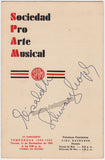 Schwarzkopf, Elisabeth - Signed Program Havana 1952