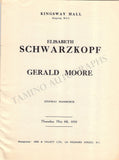 Schwarzkopf, Elisabeth - Moore, Gerald - Signed Program London 1952