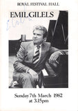 Gilels, Emil - Signed Program London 1982