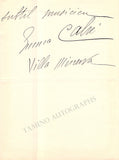 Calve, Emma - Autograph Note Signed