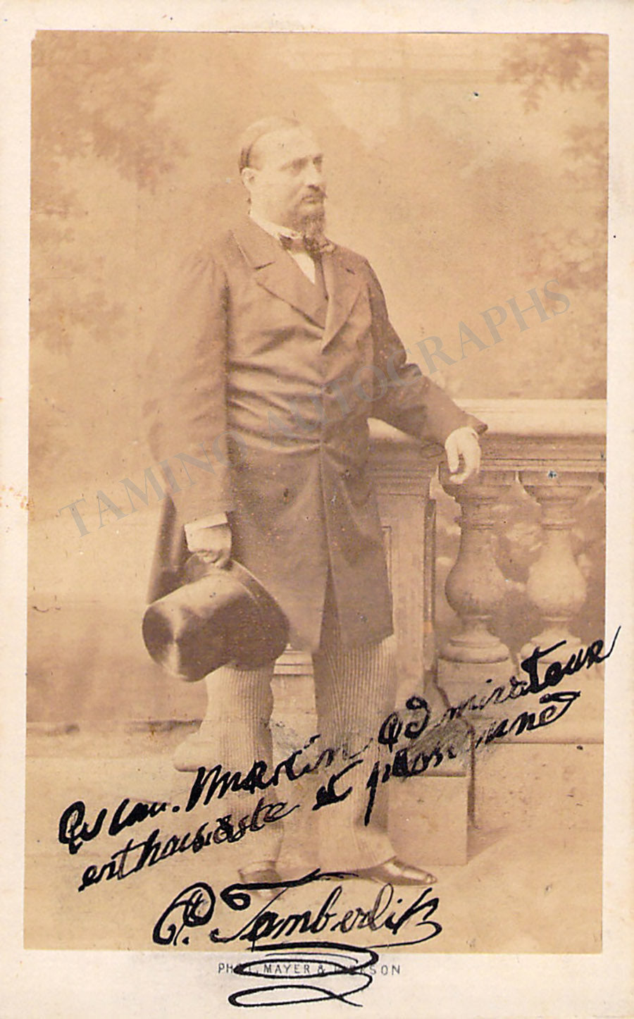 Enrico Tamberlik Autograph Photograph CDV Tamino