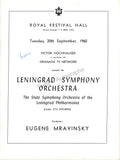 Mravinsky, Eugene - Shostakovich, Dmitri - Double Signed Program London 1960