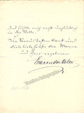 Von Der Osten, Eva - Autograph Letter Signed 1909