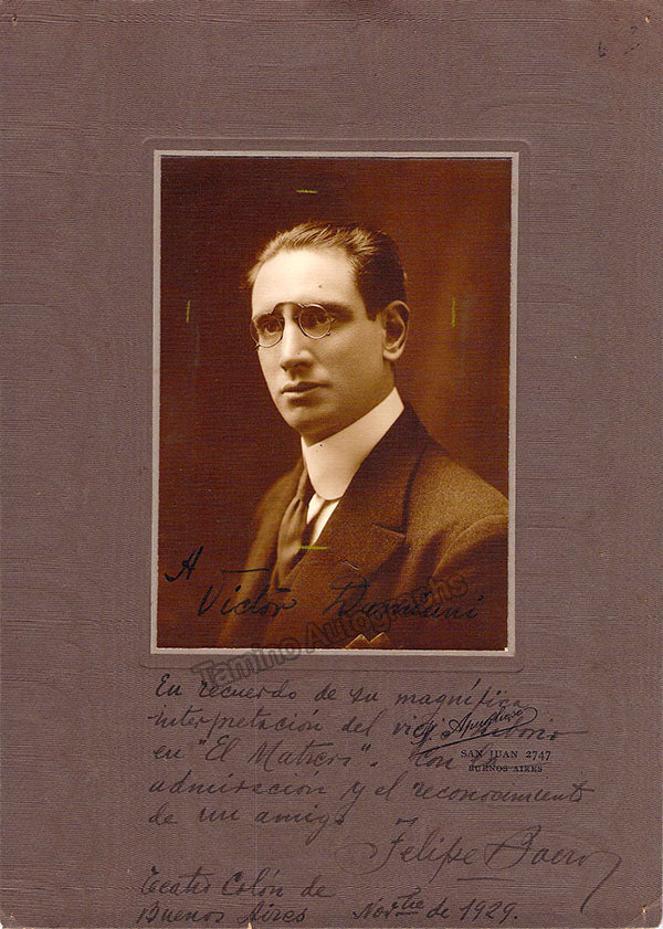 Felipe Boero Autograph Signed Photograph Tamino