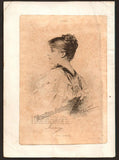 Devries, Fides - Signed Album Page with Cabinet Photo 1884