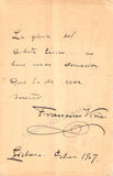 Viñas, Francisco - Autograph Note Signed 1907