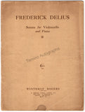 Delius, Frederick - Signed Score Cello and Piano Sonata 1920