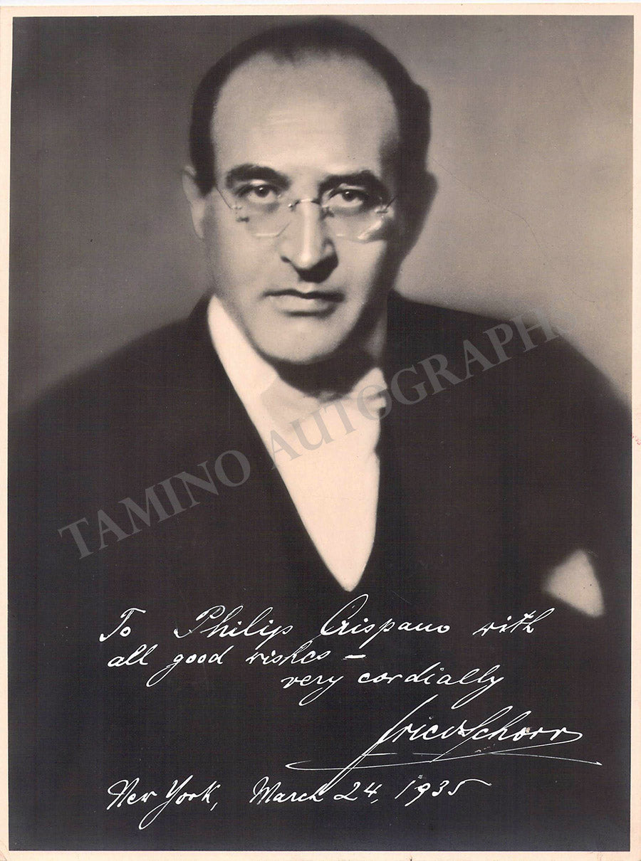 Schorr, Friedrich Signed Photograph 1935 Tamino Autographs