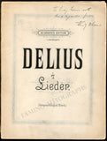 Delius, Frederick - Signed Songs Score