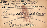 Leblanc, Georgette - Signed Photograph as Carmen 1898