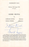 Husch, Gerhard - Moore, Gerald - Double Signed Program Edinburgh 1956