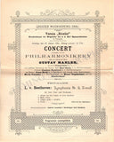 Mahler, Gustav - Concert Program Beethoven Symphony 9 1901