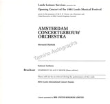 Haitink, Bernard - Signed Program Leeds 1981