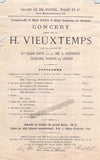 Vieuxtemps, Henri - Signed Ticket Pass for a Concert 1870 + Playbill Anton Rubinstein