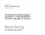 Szeryng, Henryk - Signed Program London 1974