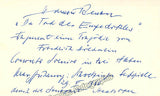 Reutter, Hermann - Signed Card with Music Quote