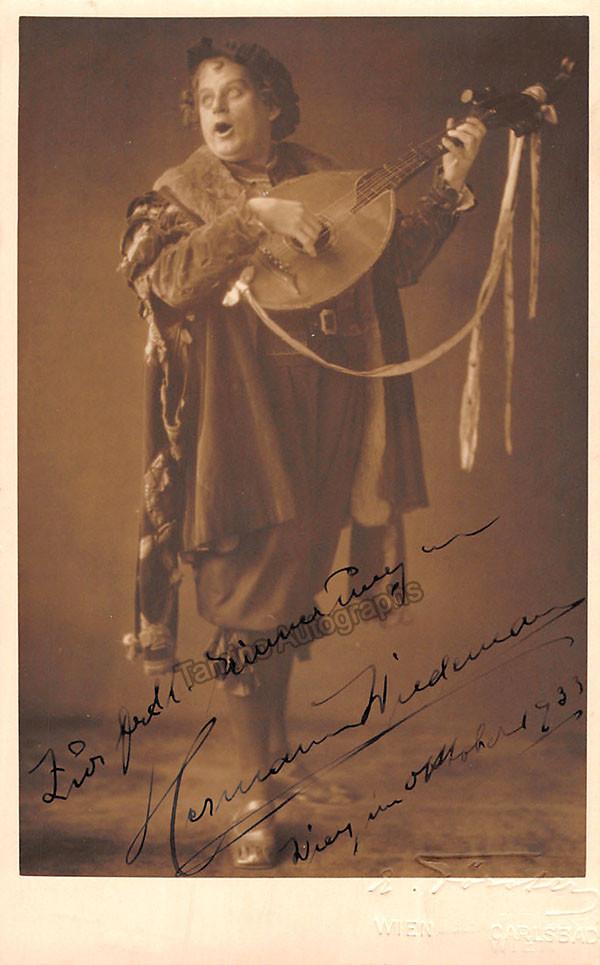 Herman Wiedemann Signed Photo Postcard Tamino