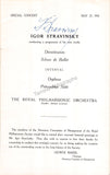 Stravinsky, Igor - Signed Program London 1954