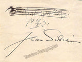 Sibelius, Jean - Autograph Music Quote Signed 1921 + Photo