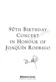 Rodrigo, Joaquin - Signed Program for his 90th Birthday