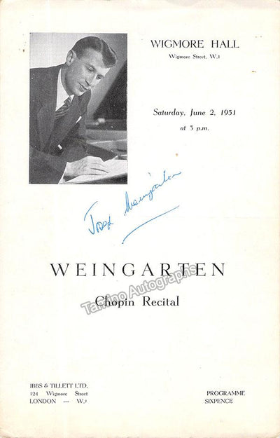 Weingarten, Joseph - Signed Program London 1951