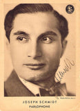 Schmidt, Joseph - Signed Photo and Booklet