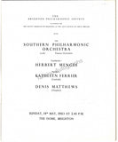 Ferrier, Kathleen - Signed Program 1950