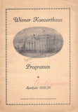 Klenau, Paul - Peltenburg, Mia - Klitsch, Wilhelm - Signed Program Vienna 1929