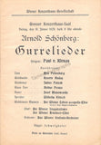 Klenau, Paul - Peltenburg, Mia - Klitsch, Wilhelm - Signed Program Vienna 1929