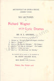 Met Opera - Wagner Lectures by H. Krehbiel Program 1890s