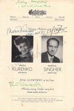 Opera Singers - Signed Program Covers 1943-1946