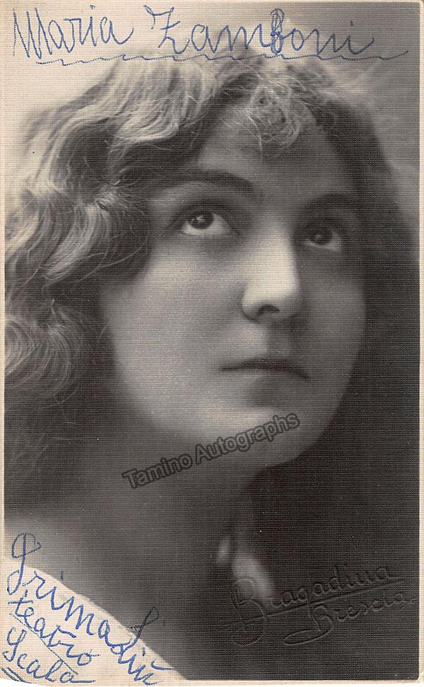 Maria Zamboni Autograph Signed Photograph in Turandot 1926 Tamino