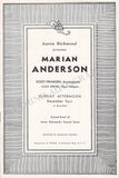 Anderson, Marian - Signed Page & Concert Program