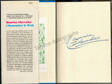 Chevalier, Maurice - Signed Book "I Remember it Well"